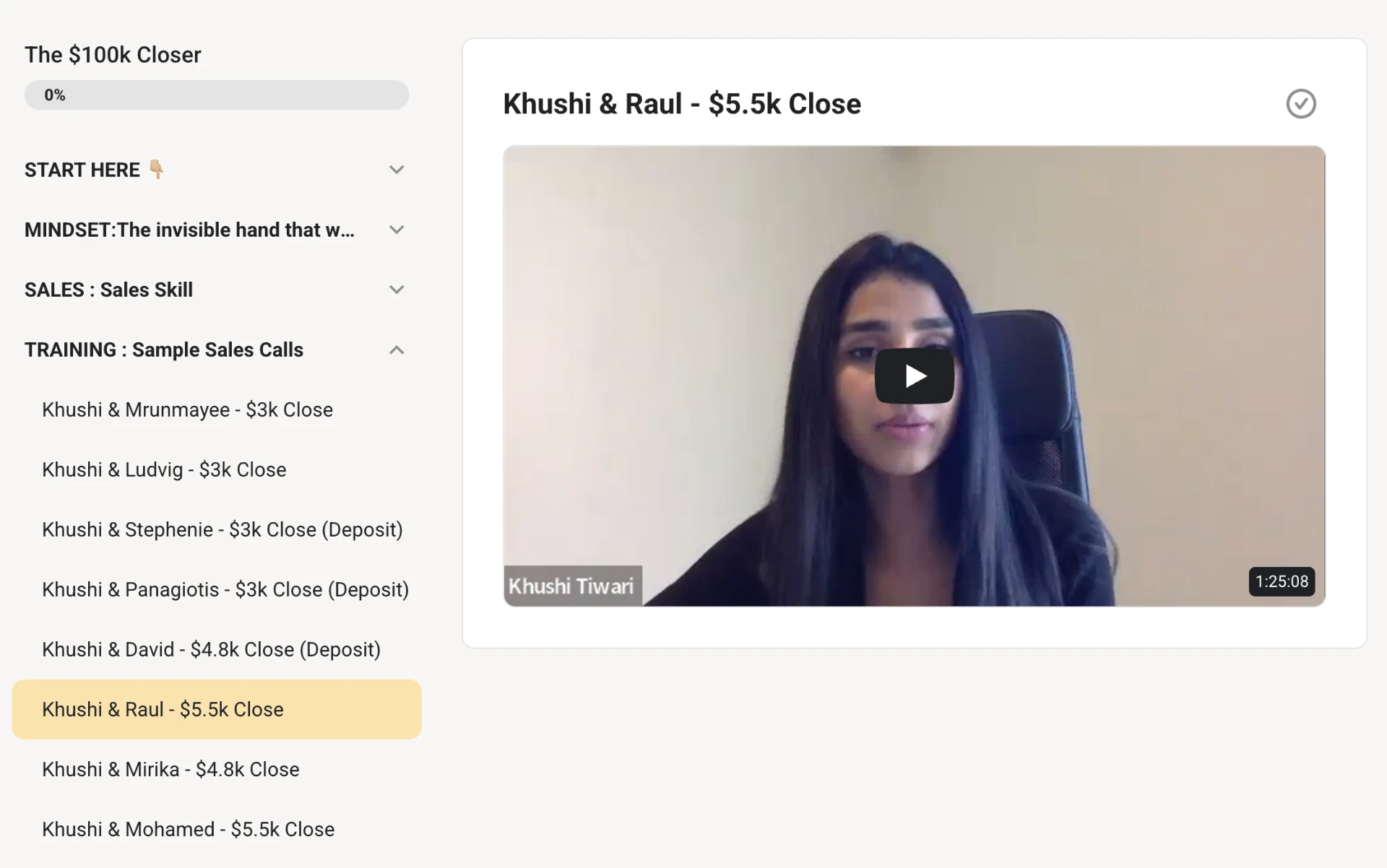 Recorded $5.5k sales call breakdown
